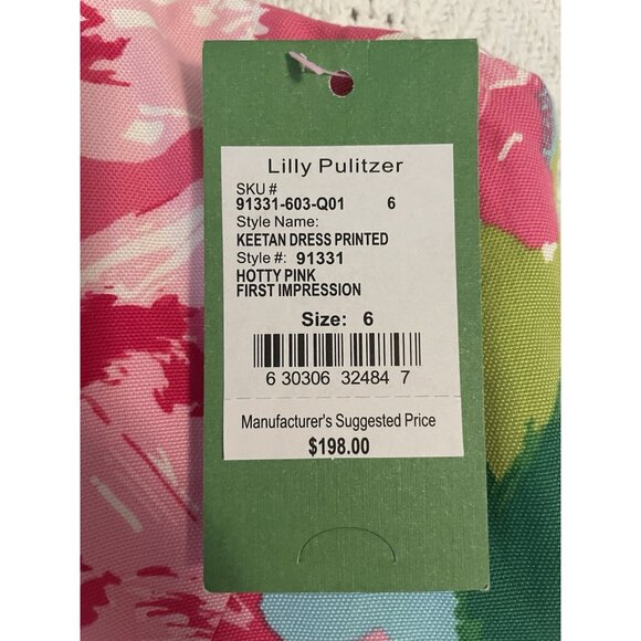 NEW! Lilly Pulitzer Keetan dress NWT sz 6 Strapless Silk Blend Hotty Pink $198 - Picture 2 of 8